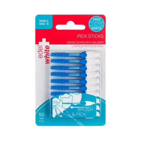 edel+white® Pick Sticks – Interdentalreiniger (Größe SSS–S, 50 Stück)
